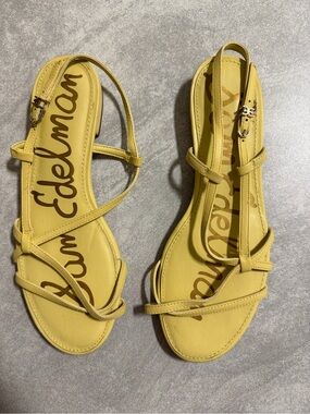 Sam Edelman Yellow Strappy Slingback Sandals